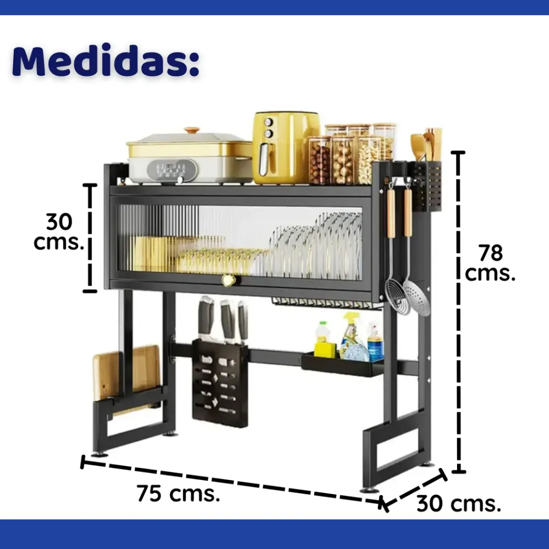 Secaplatos Escurridor Vajilla Rack Cocina C/ Tapa Sobrebacha