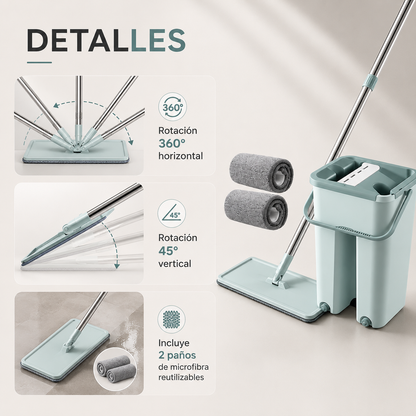 mopa trapeador plano premium 360°