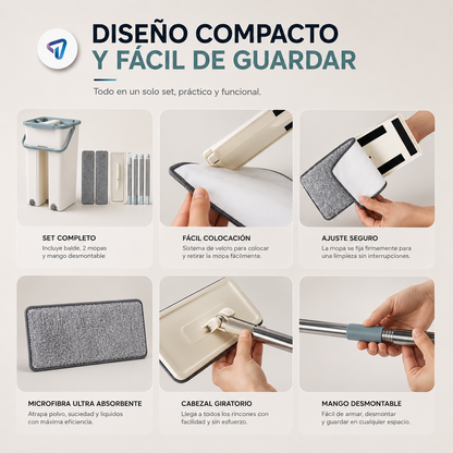 mopa trapeador plano premium 360°