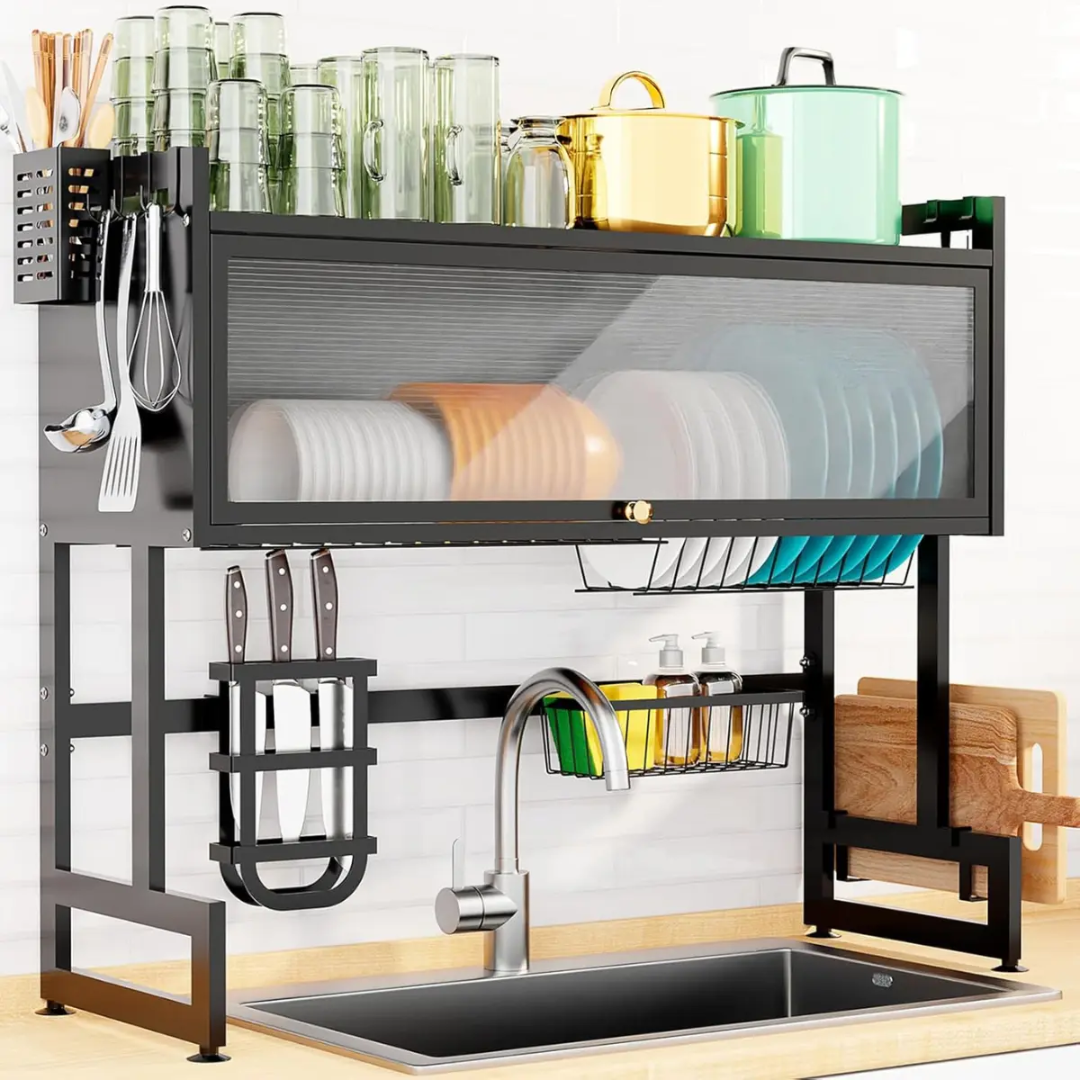 Secaplatos Escurridor Vajilla Rack Cocina C/ Tapa Sobrebacha