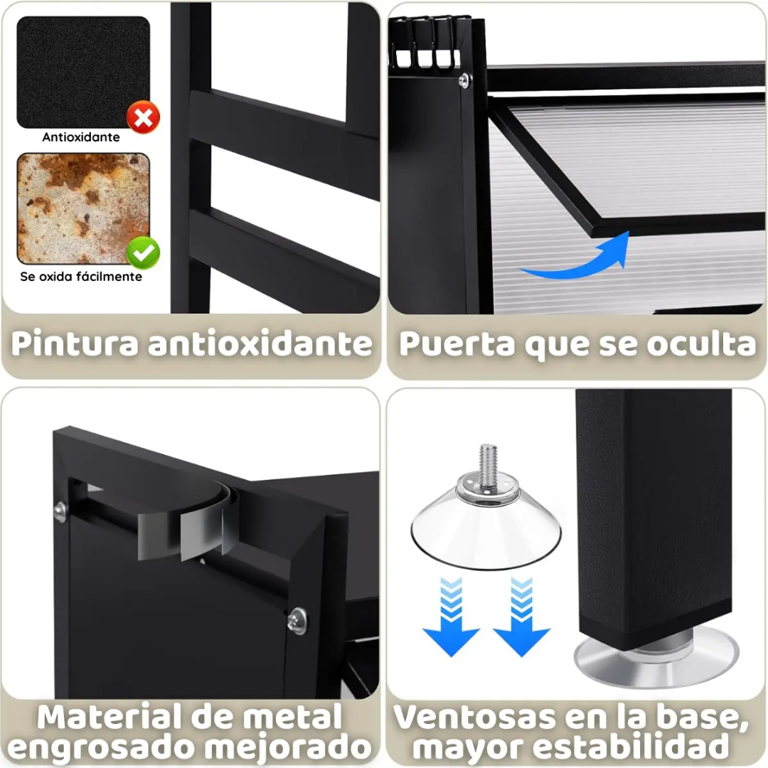 Secaplatos Escurridor Vajilla Rack Cocina C/ Tapa Sobrebacha