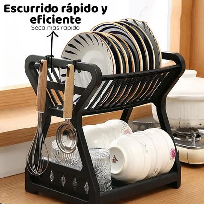 Escurridor Seca Platos 2 Niveles Para Vajilla Cocina