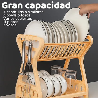 Escurridor Seca Platos 2 Niveles Para Vajilla Cocina